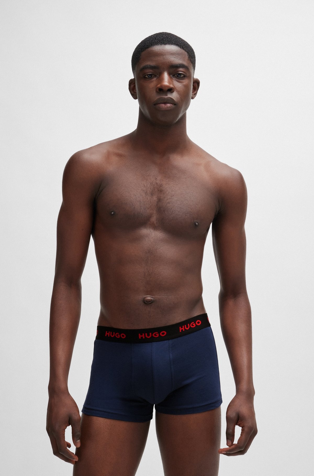 THREE-PACK OF STRETCH-COTTON TRUNKS WITH LOGO WAISTBANDS - 7