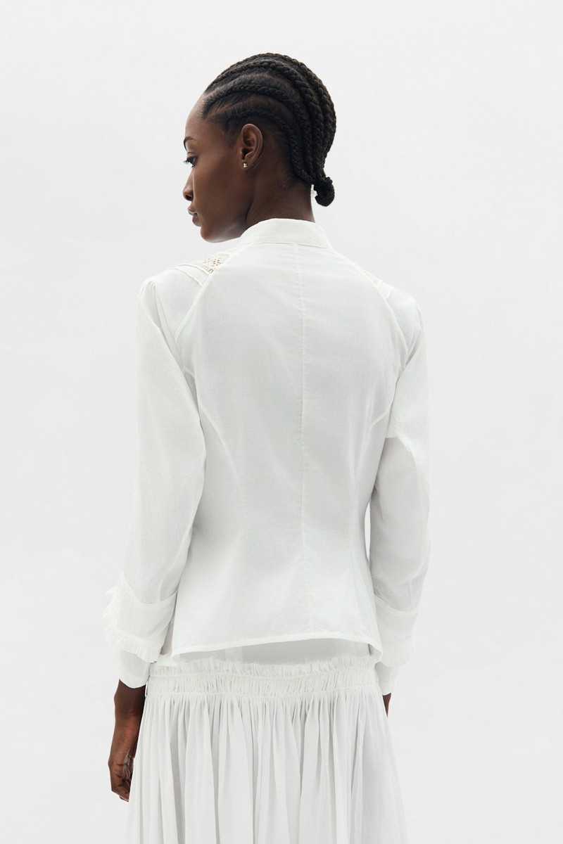 Lidy Open Front Shirt with Lace Ribbons 3