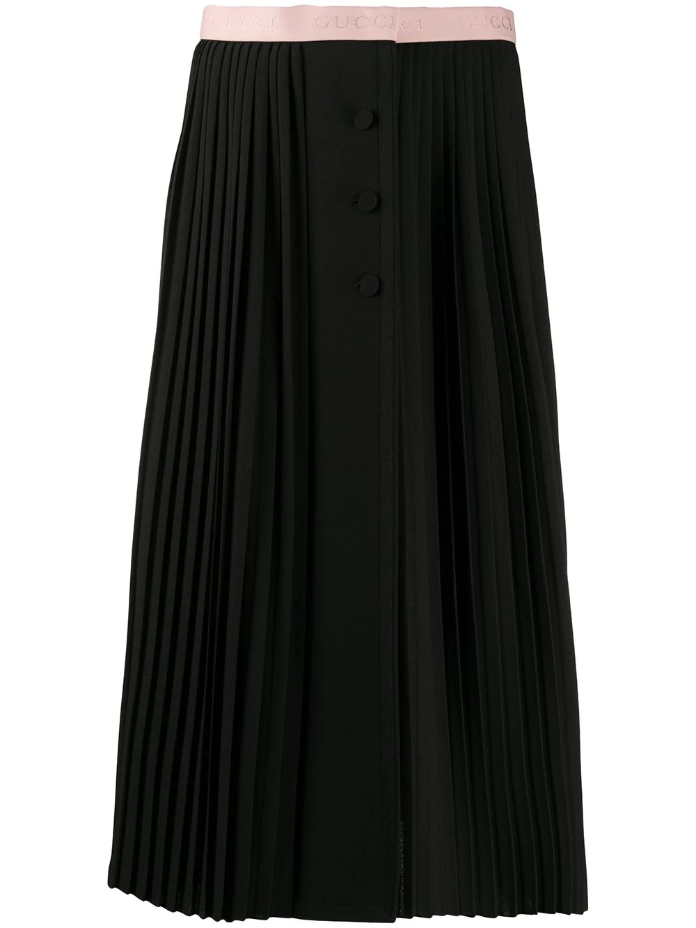 logo waistband pleated skirt - 1