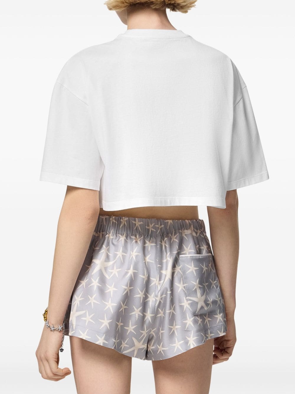 embroidered cropped T-shirt - 4