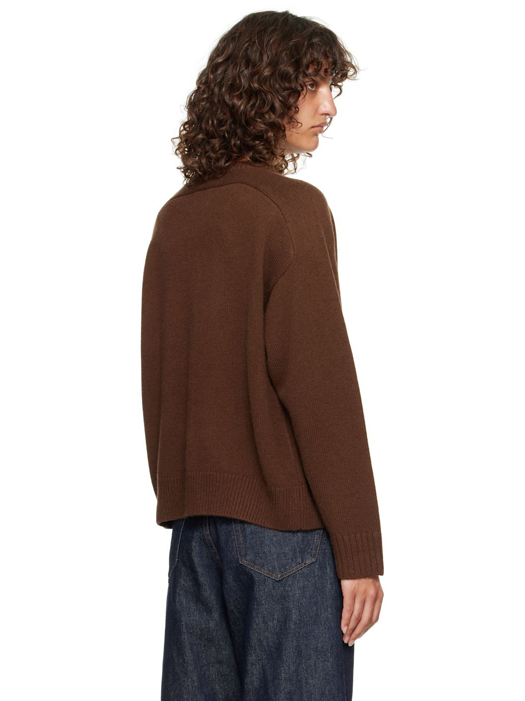 Brown Aidar LDS Cashmere Blend Cardigan - 3