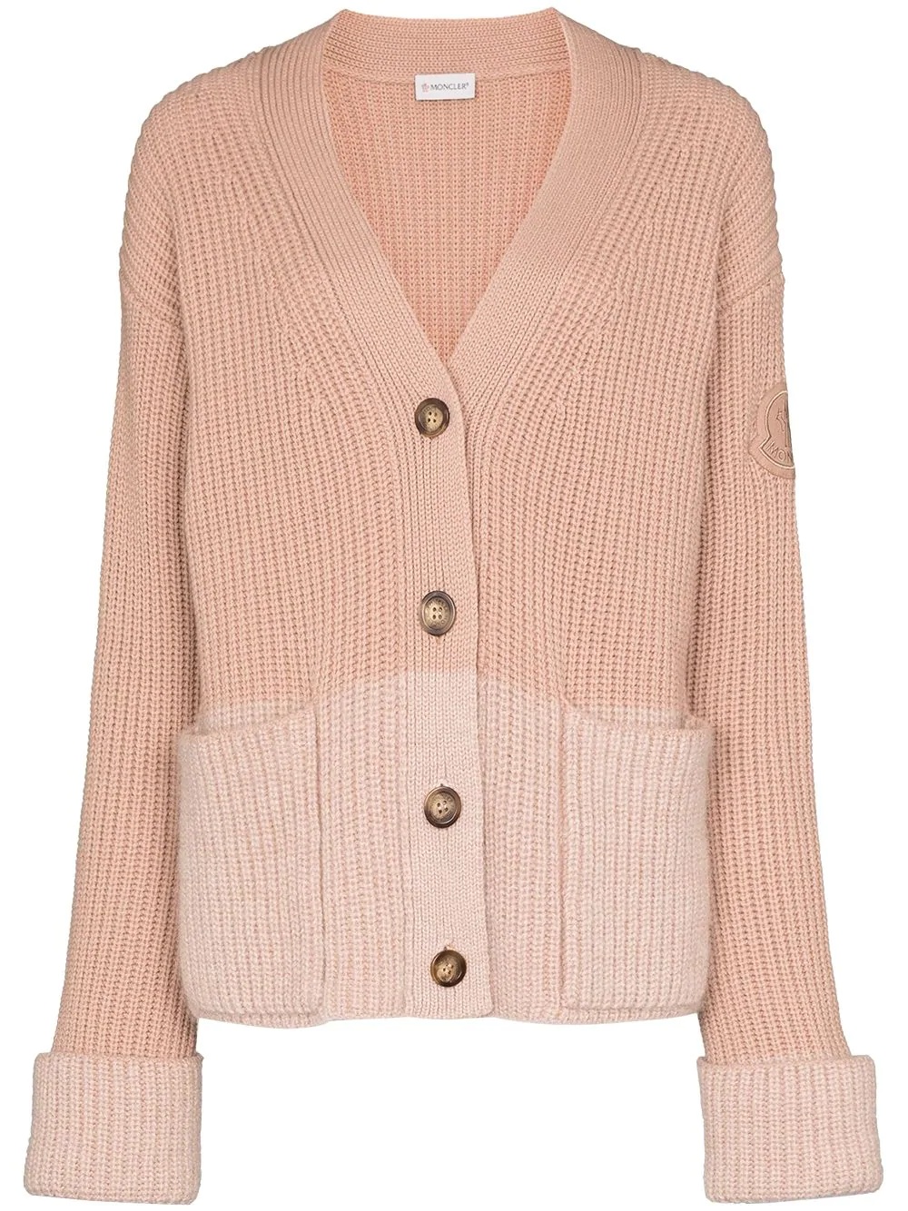 colourblock ribbed-knit cardigan - 1