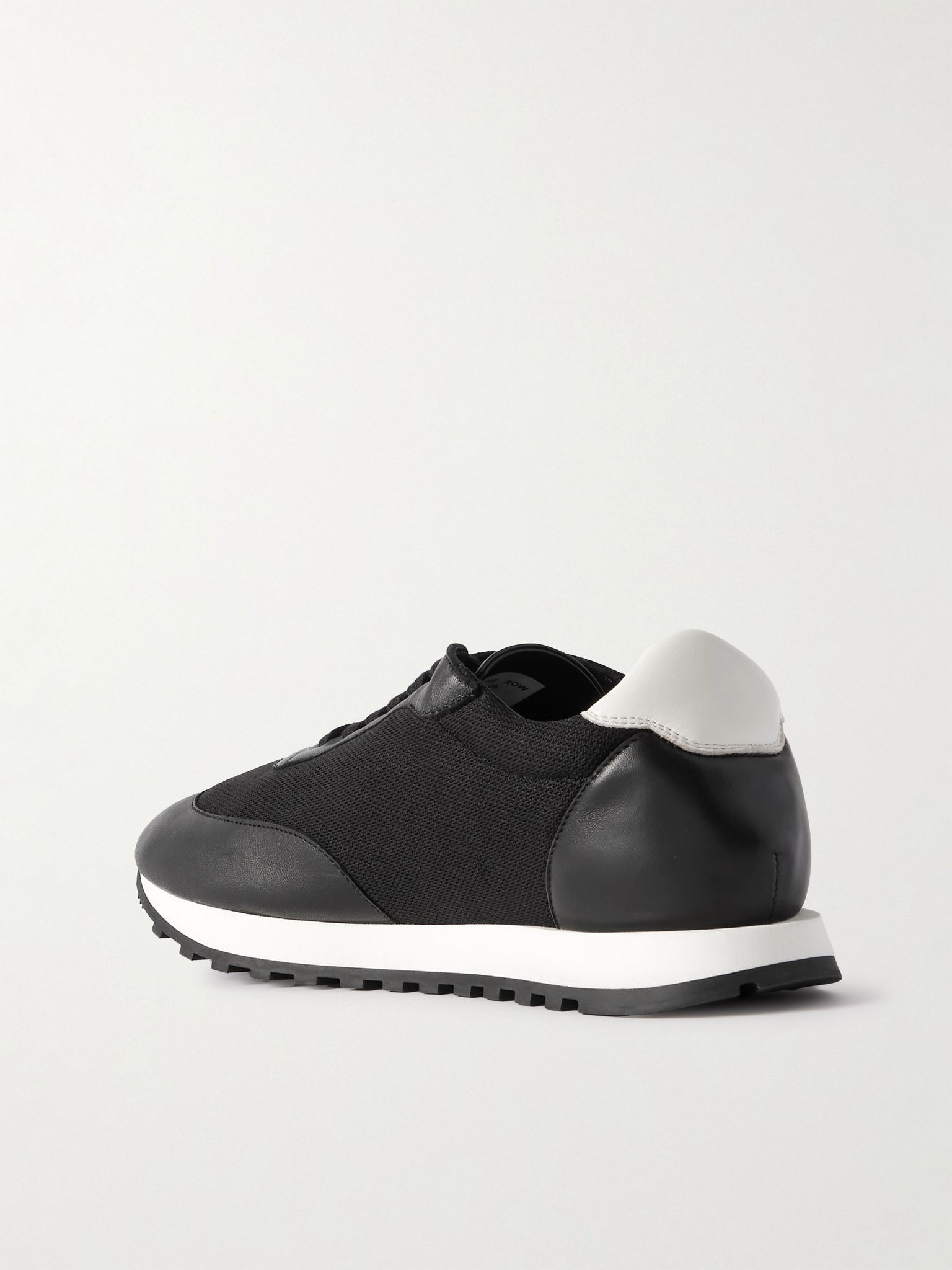 Owen Runner leather and mesh sneakers Black - 3