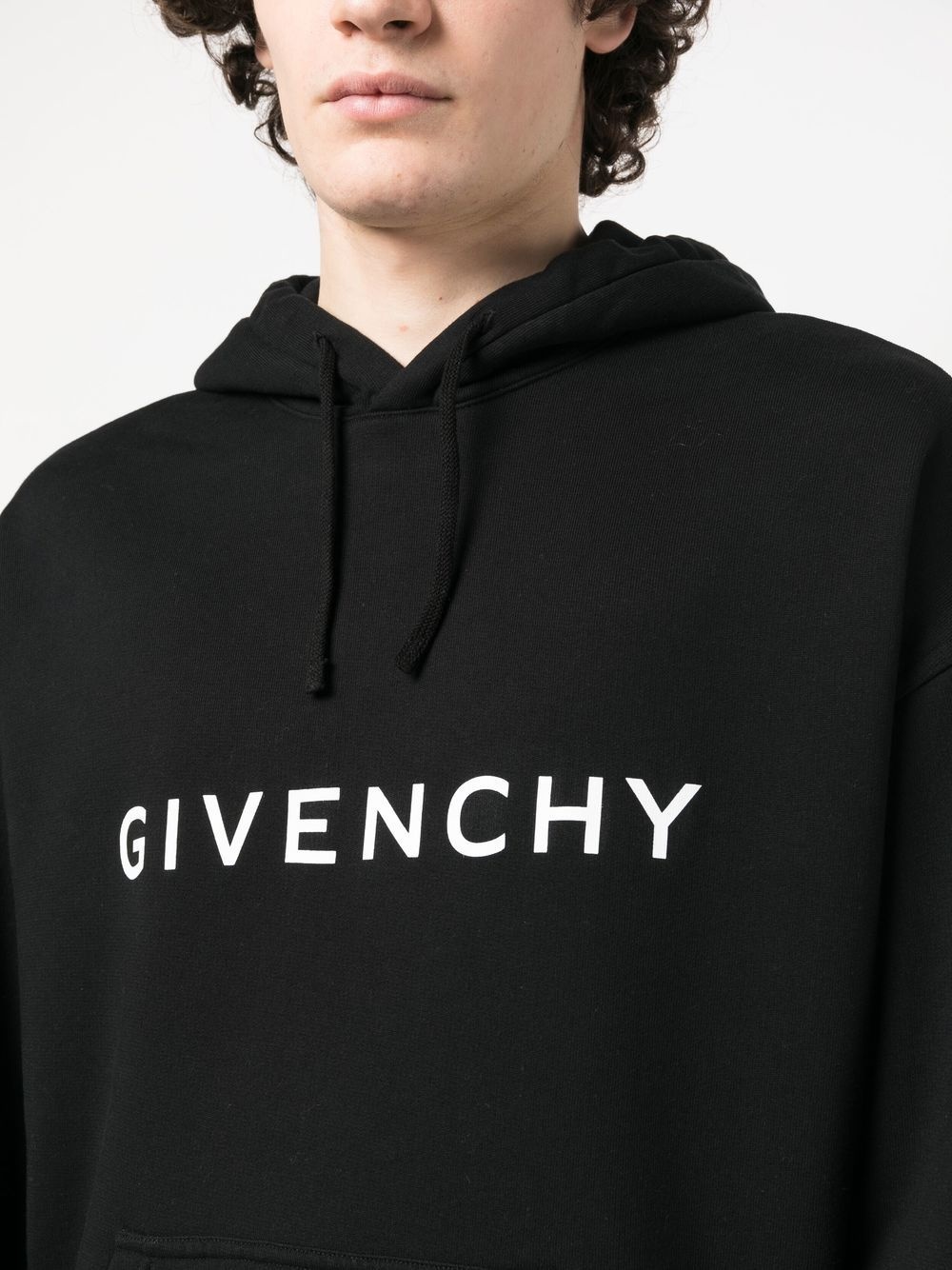 logo-print drawstring hoodie - 5