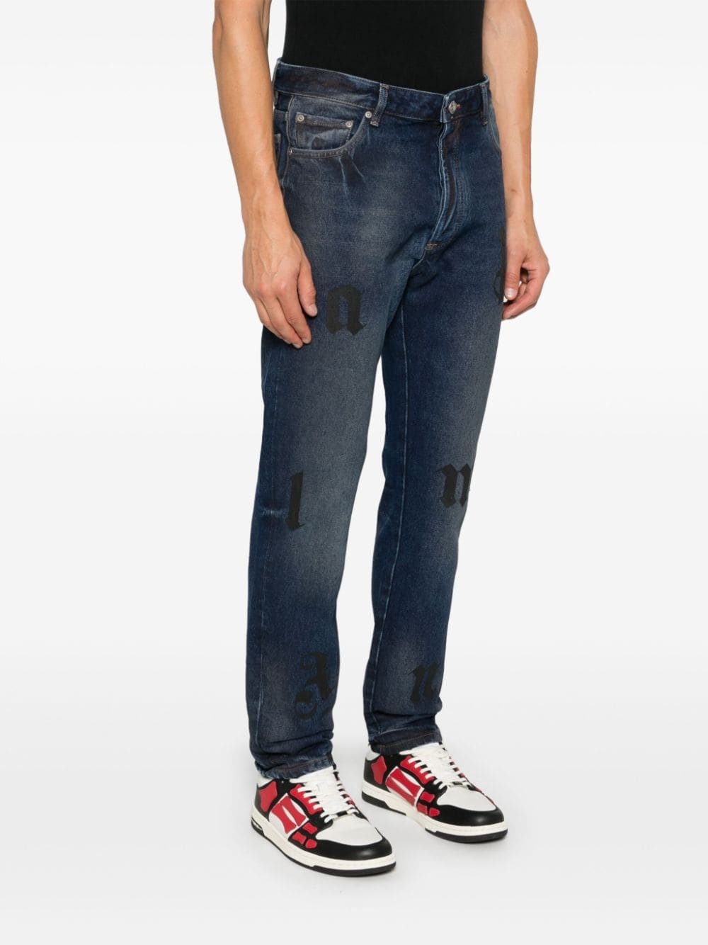 logo-print jeans - 3