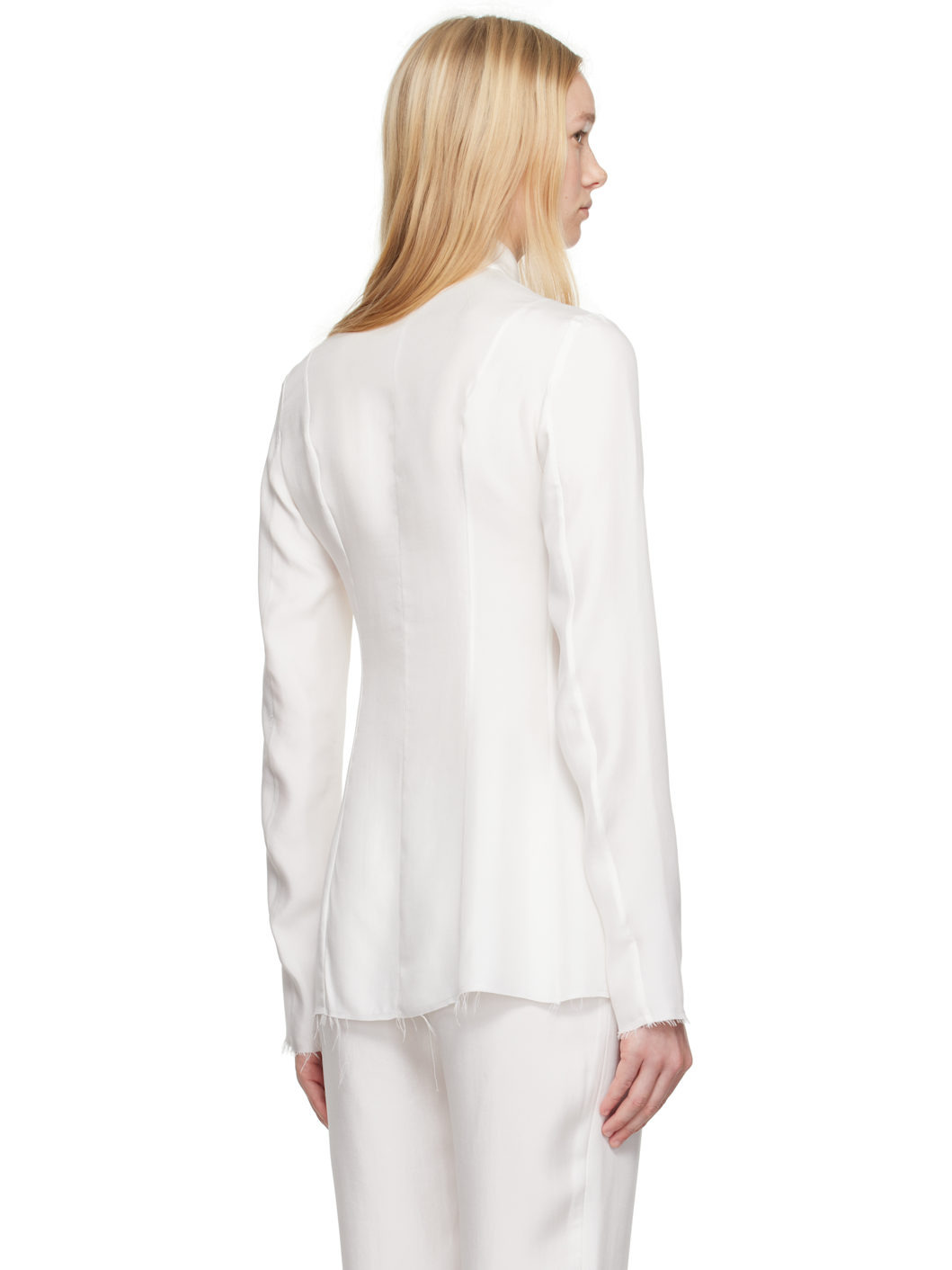 White Silk Slip Blouse - 3