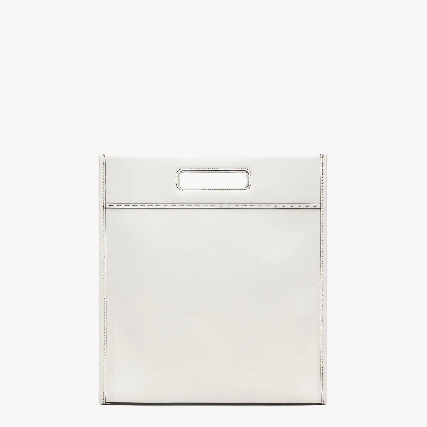 Light gray leather shopper - 4