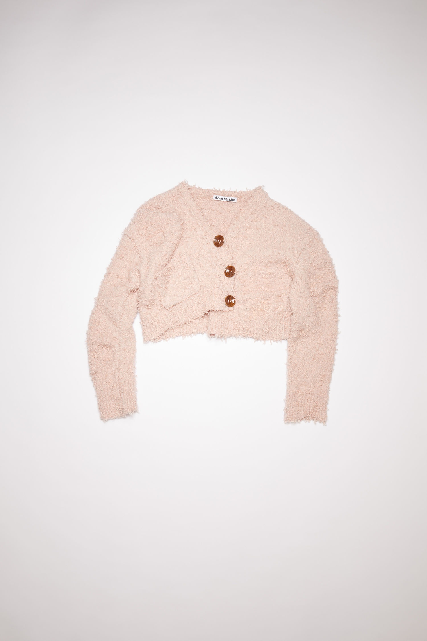 Cropped teddy cardigan - Pastel pink - 4