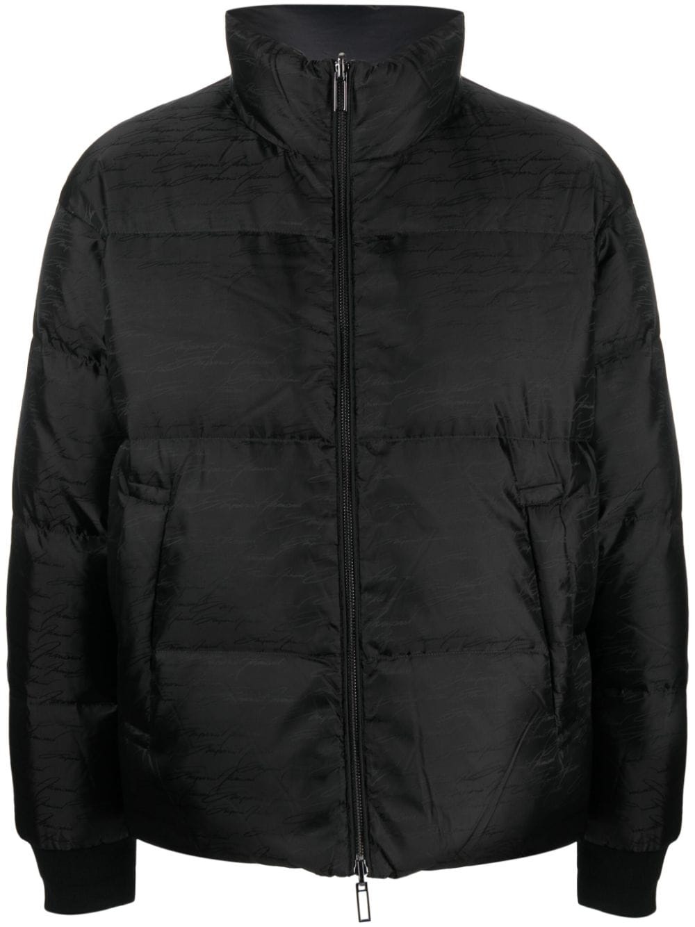logo-print padded jacket - 1