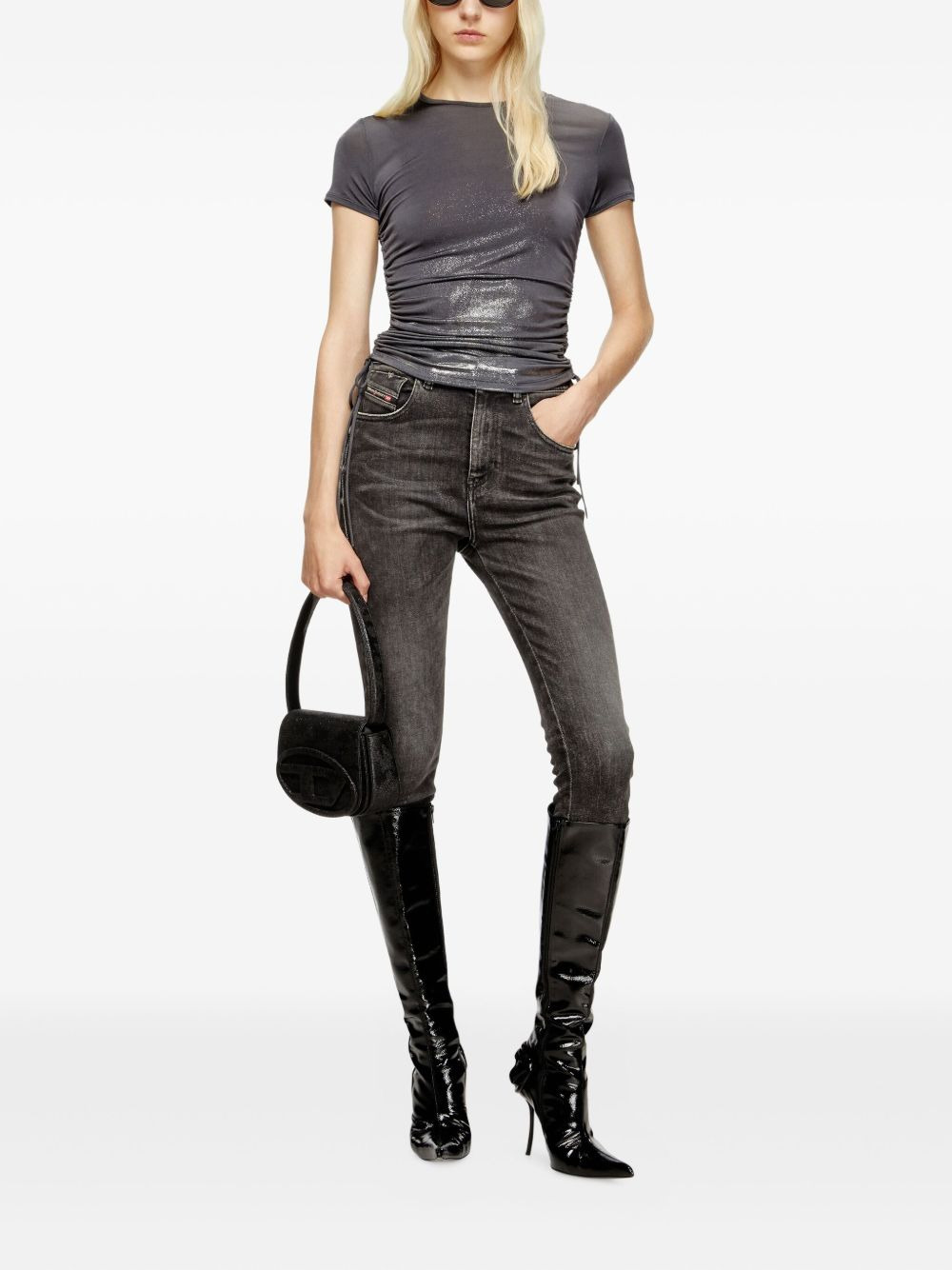 T-Rey metallic-detail cinched top - 2