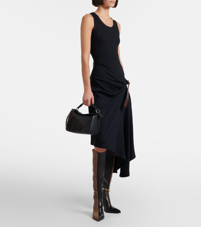 Loewe Puzzle Small fringed leather shoulder bag outlook