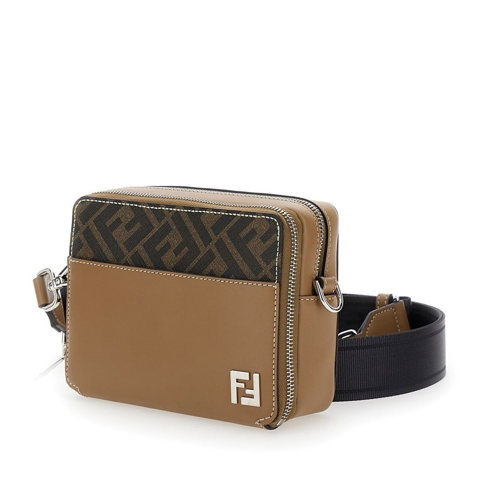 ☆FENDI☆ Squared FF leather camera case カメラバッグ Fendi Roma Camera Case Leather Black | Fendi