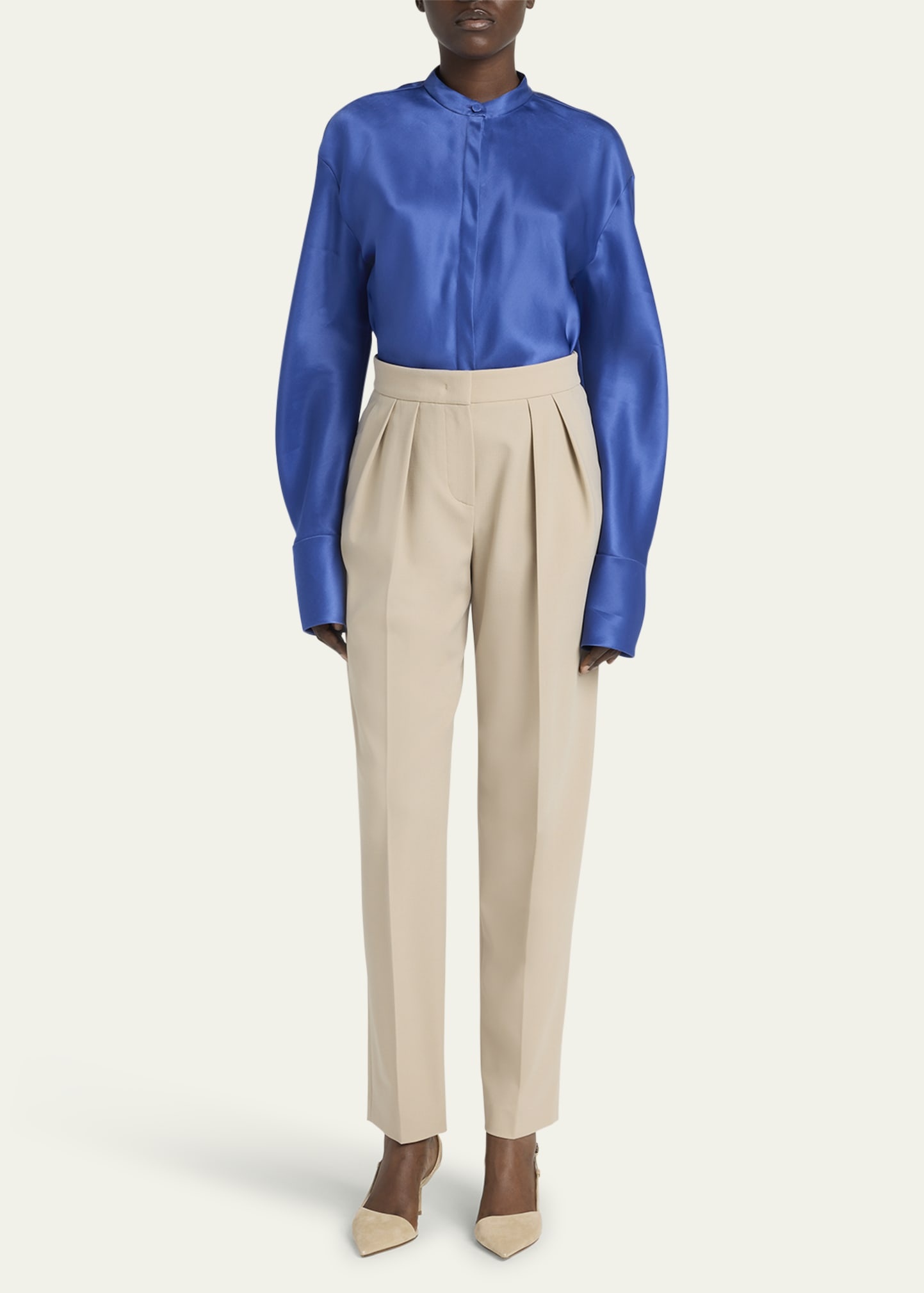 Triple Silk Button-Down Blouse - 2