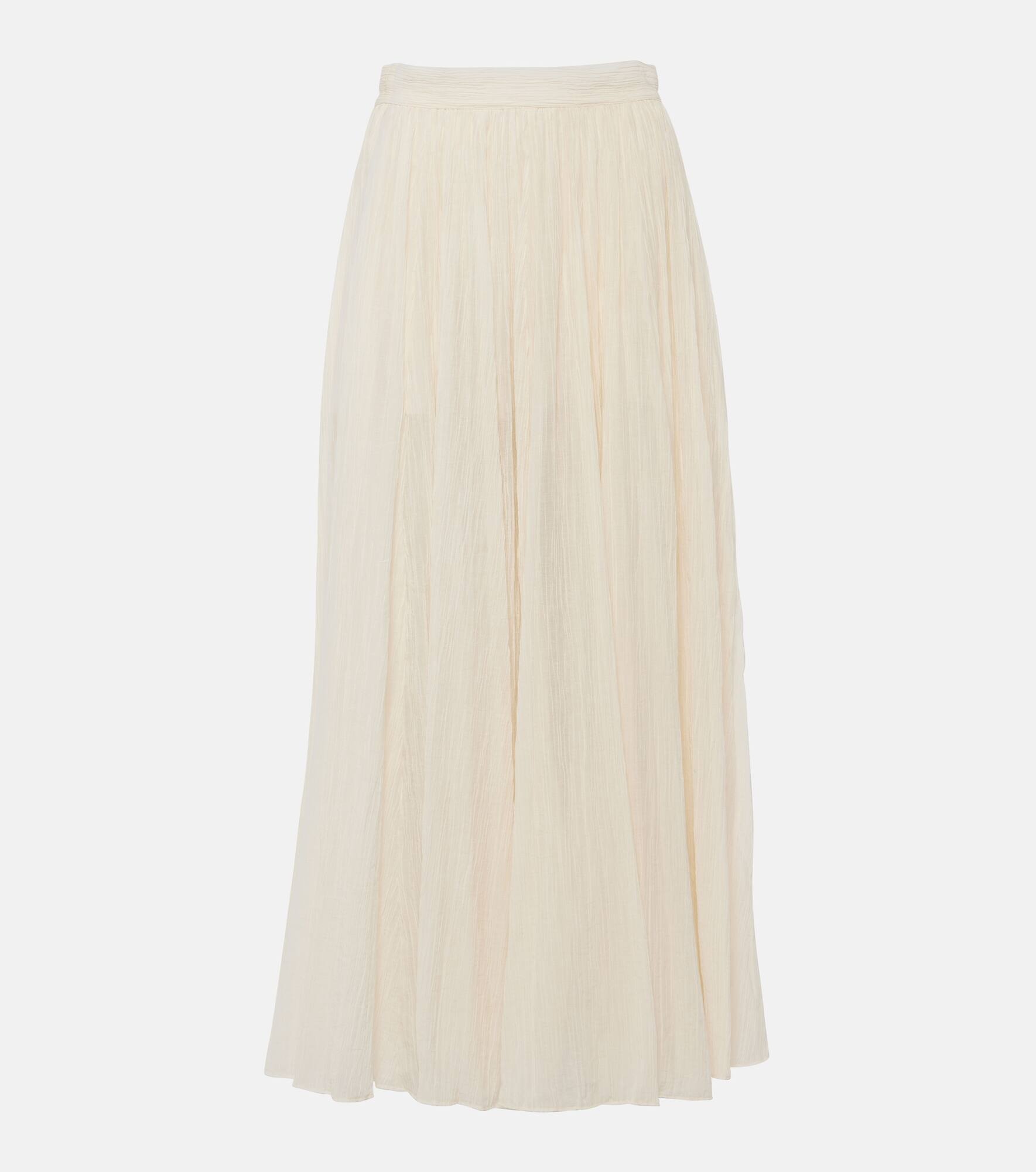 Plissé cotton-blend maxi skirt - 1