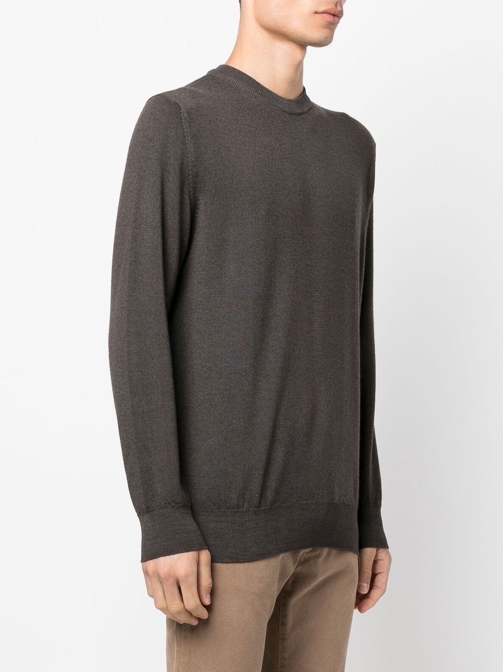 virgin wool crew neck jumper - 3