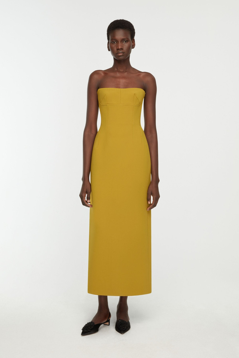 EMILIA WICKSTEAD Zenovia Dress In Chartreuse Birdseye Suiting outlook