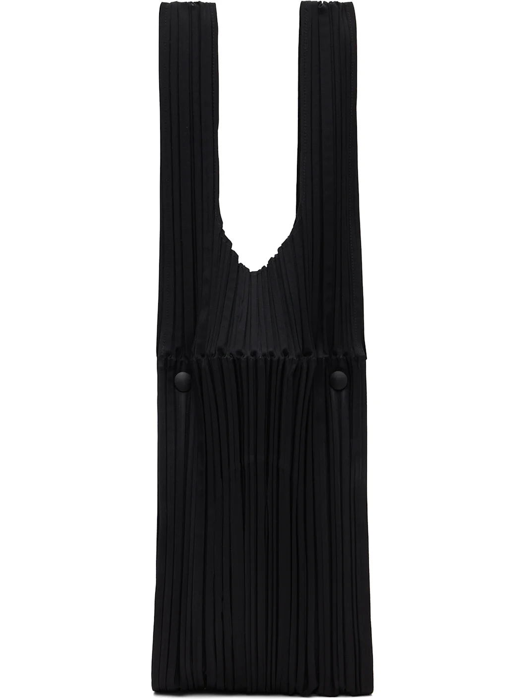 Black Pleats Bridge Tote - 1