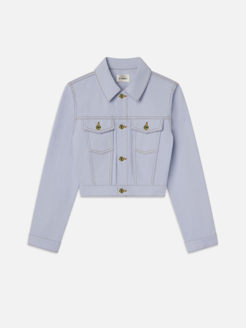 The Tailored Denim Jacket in Celeste 1