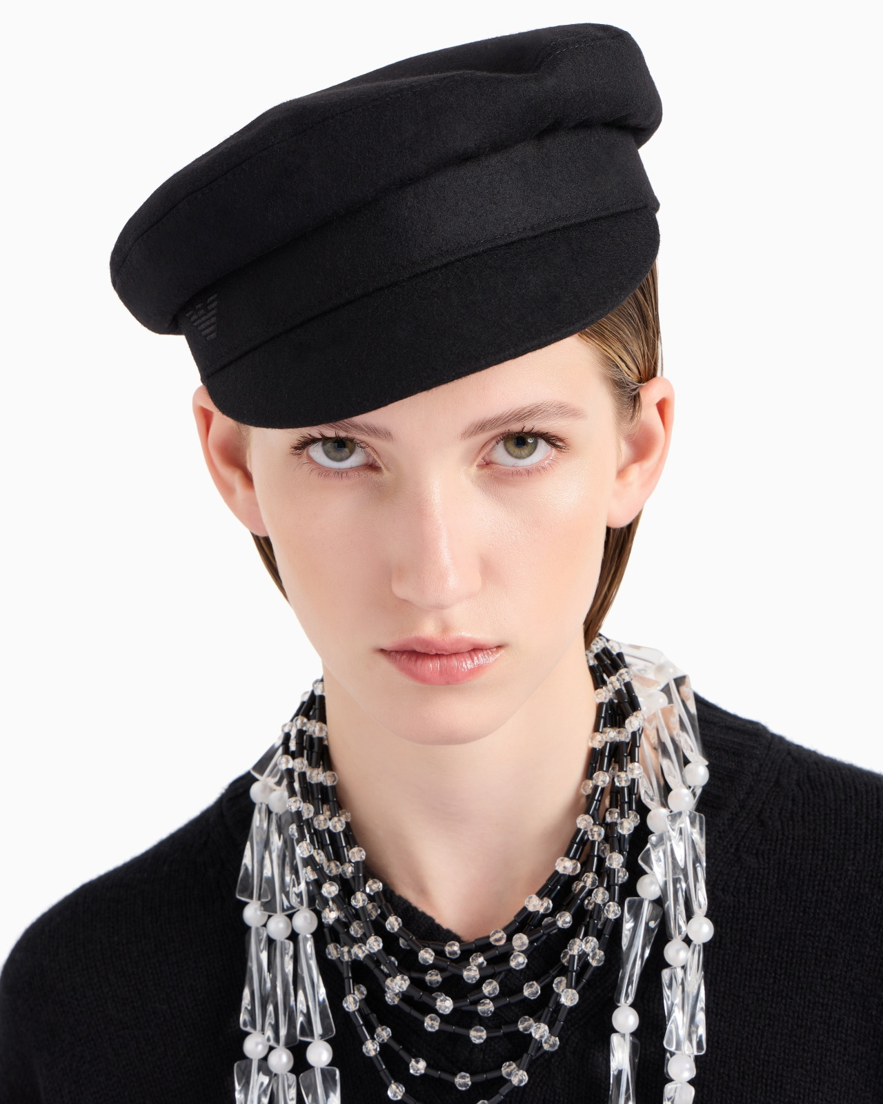 Wool cloth beret with visor - 3