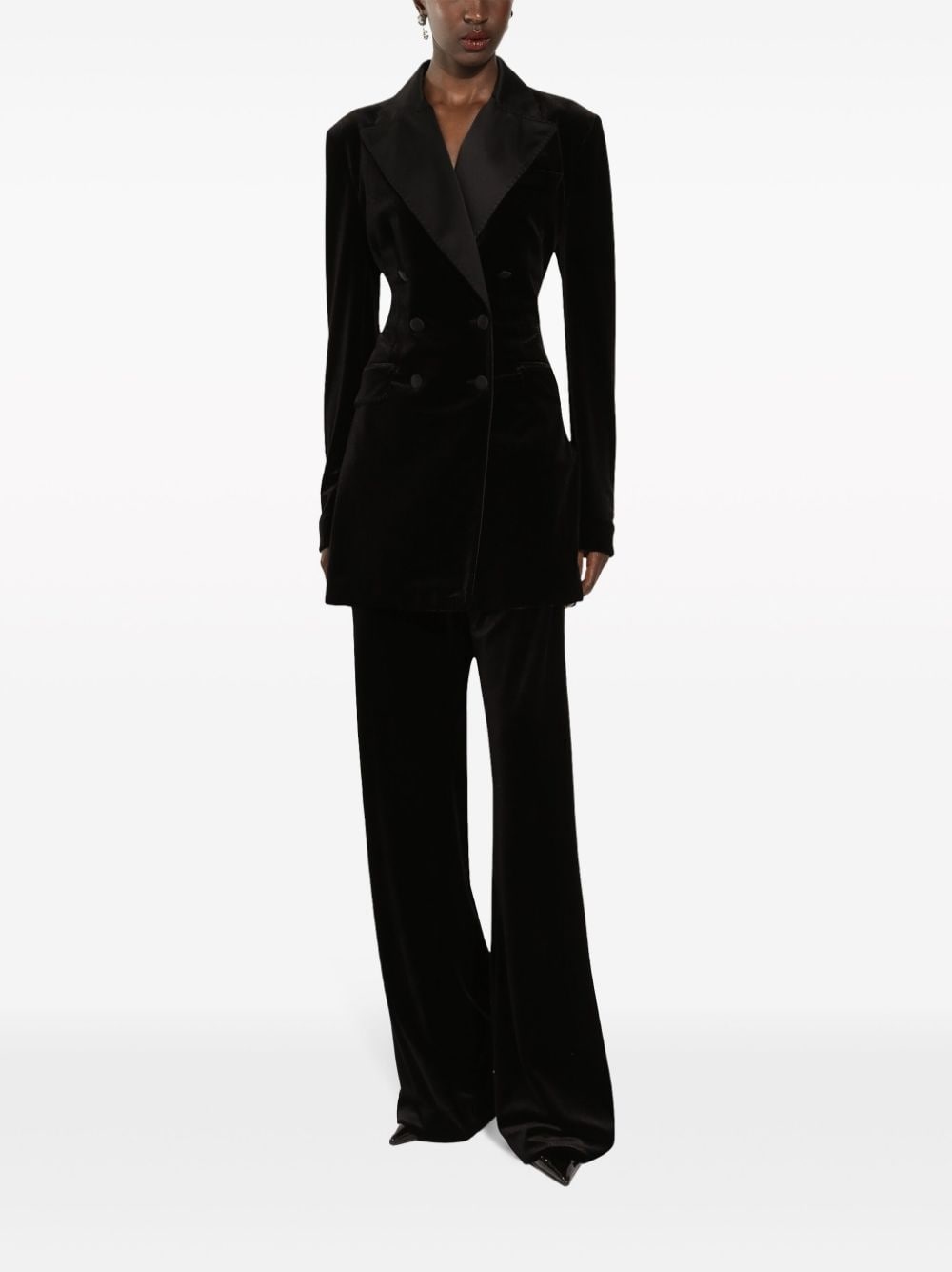 velvet elasticated trousers - 3
