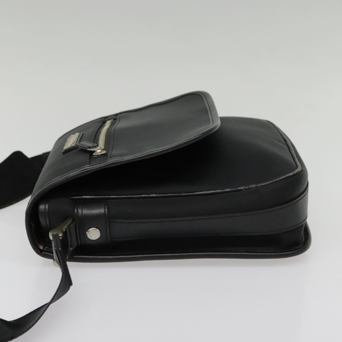 Burberry Shoulder Bag Nylon Leather Black Beige Silver - 4