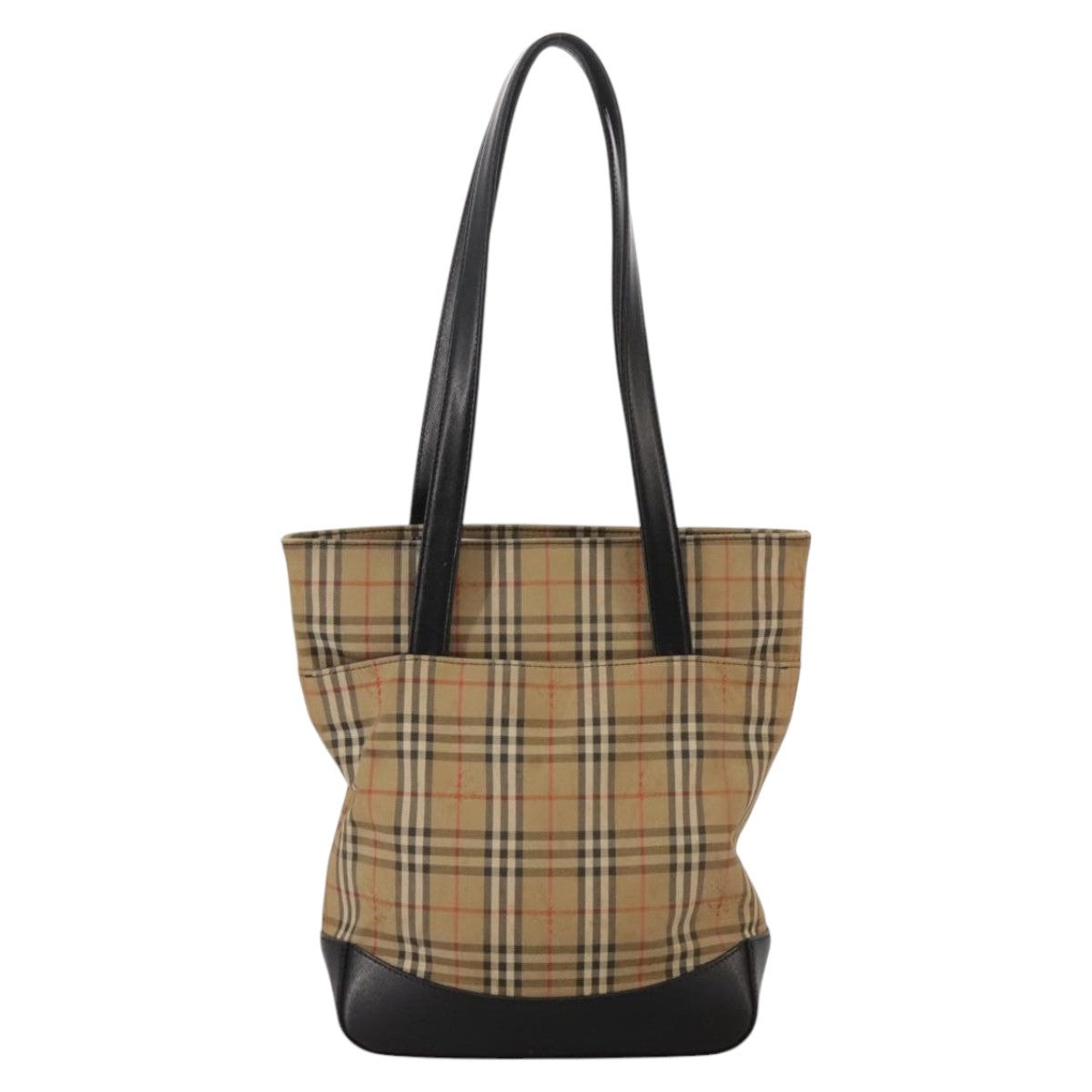 Burberry Nova Check Tote Bag Canvas Leather Beige Black Gold - 2