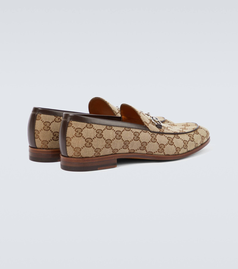 Horsebit GG canvas leather-trimmed loafers 6