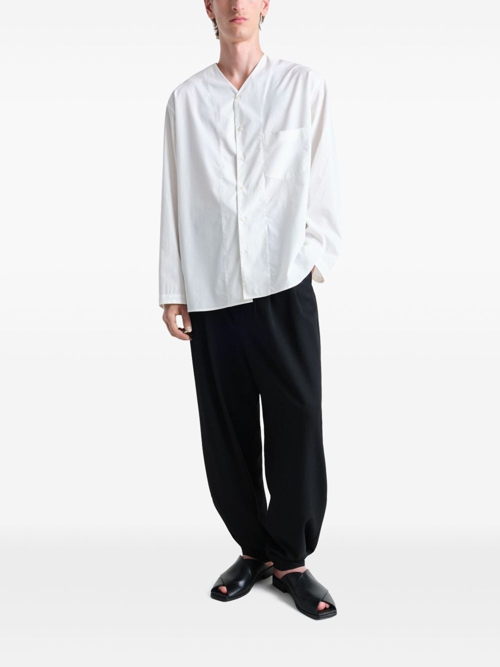 drawstring-waistband pleated trousers - 2