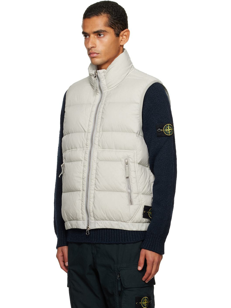 Stone Island Taupe G100007 Loom Woven Chambers Nylon Down-TC Vest outlook