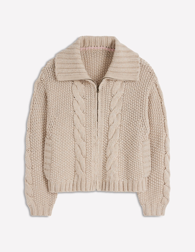 Chunky Marled Cardigan-Oatmeal 7