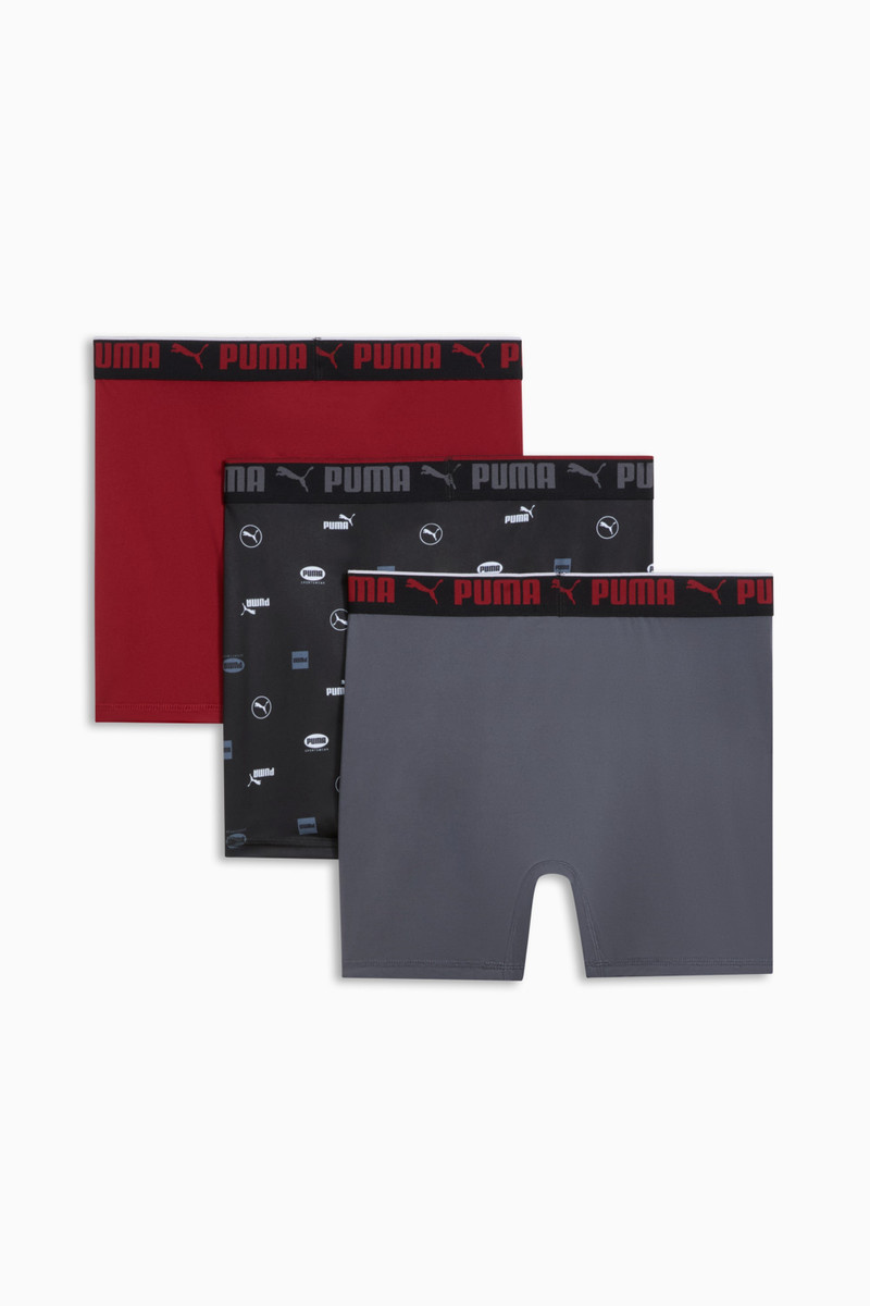 PUMA Men's Athletic Fit Logo Boxers Briefs (3 Pack) outlook