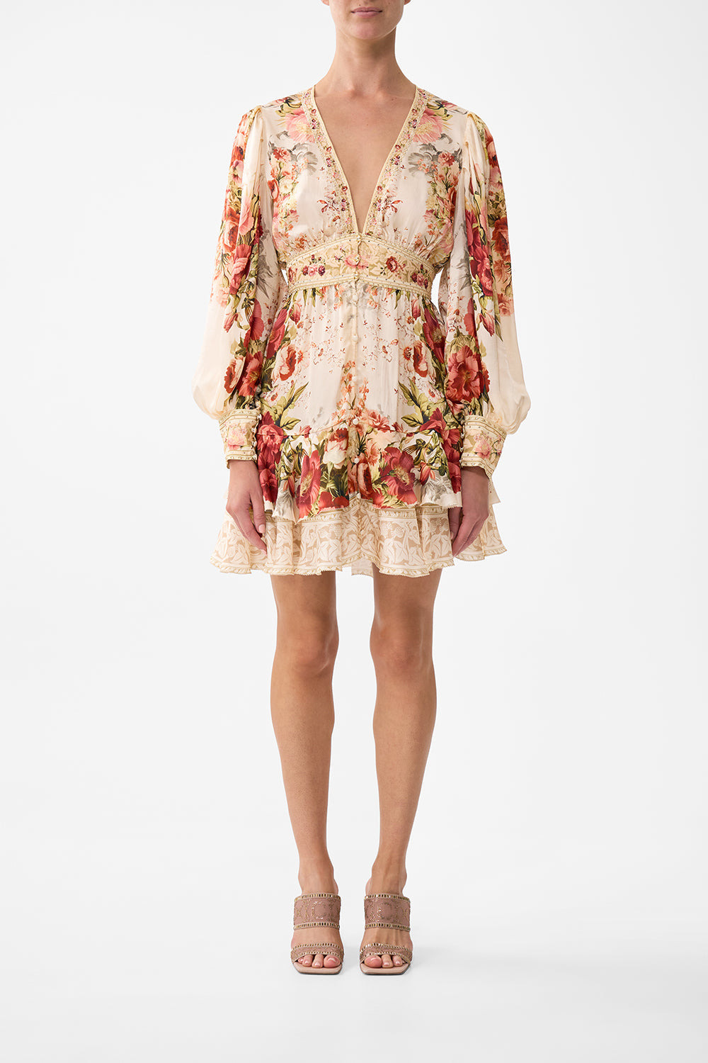 BUTTON FRONT FRILL DRESS - 2