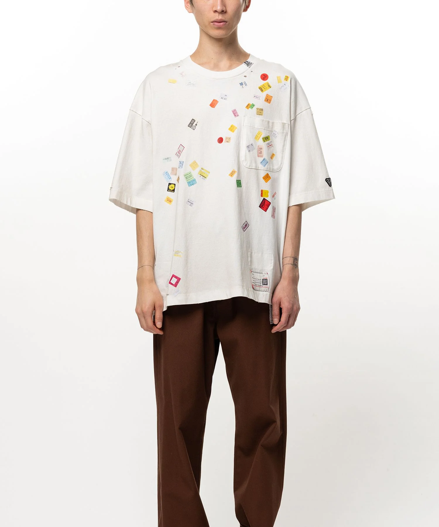 Price Tag Sticker Printed T-shirt - 1