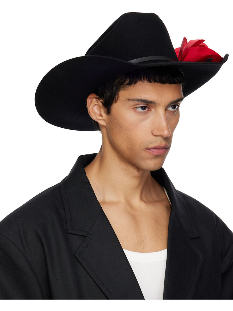 WILLY CHAVARRIA Black Flower Hat outlook