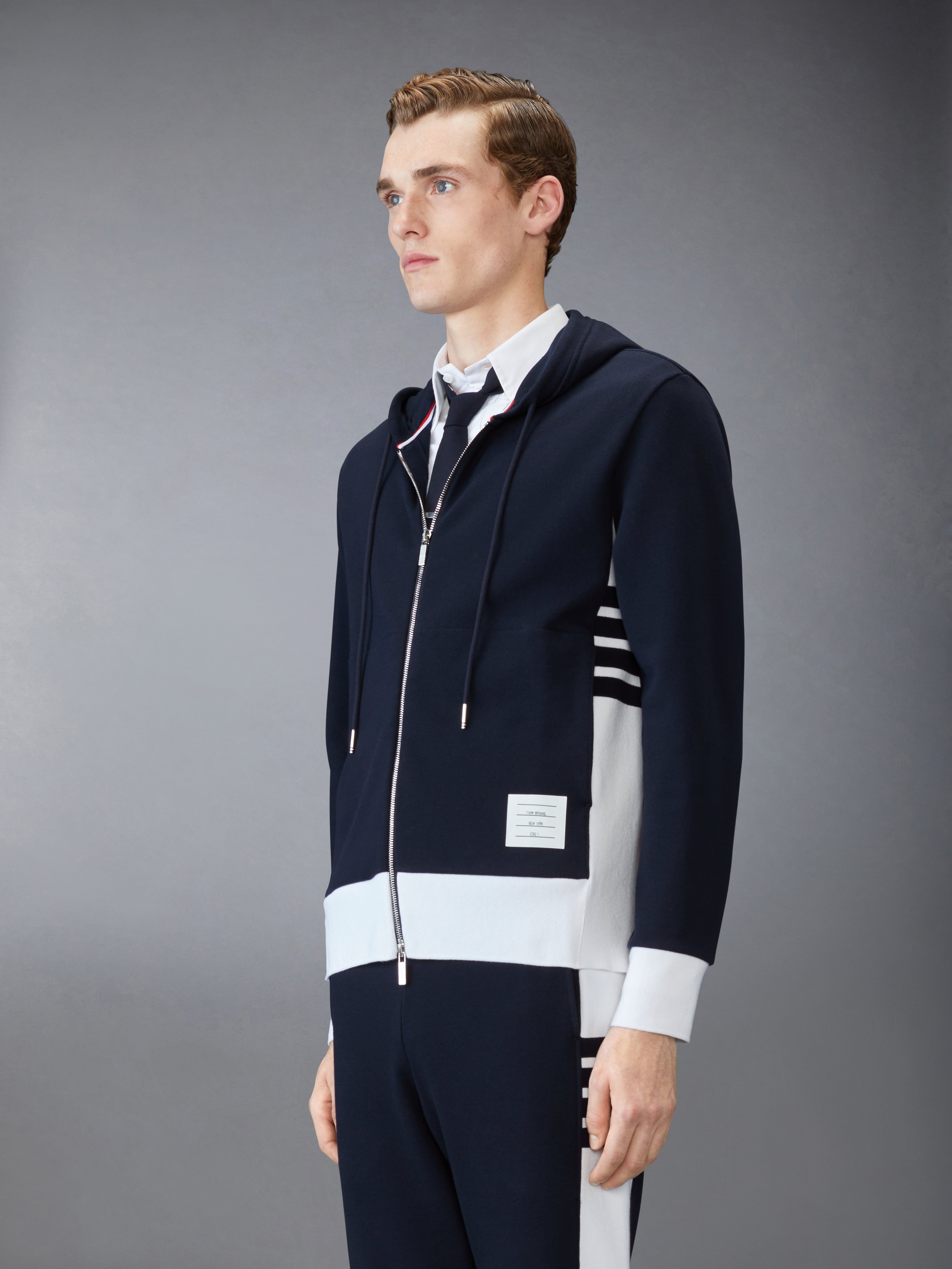 Classic 4-Bar Jersey Zip up Hoodie - 5