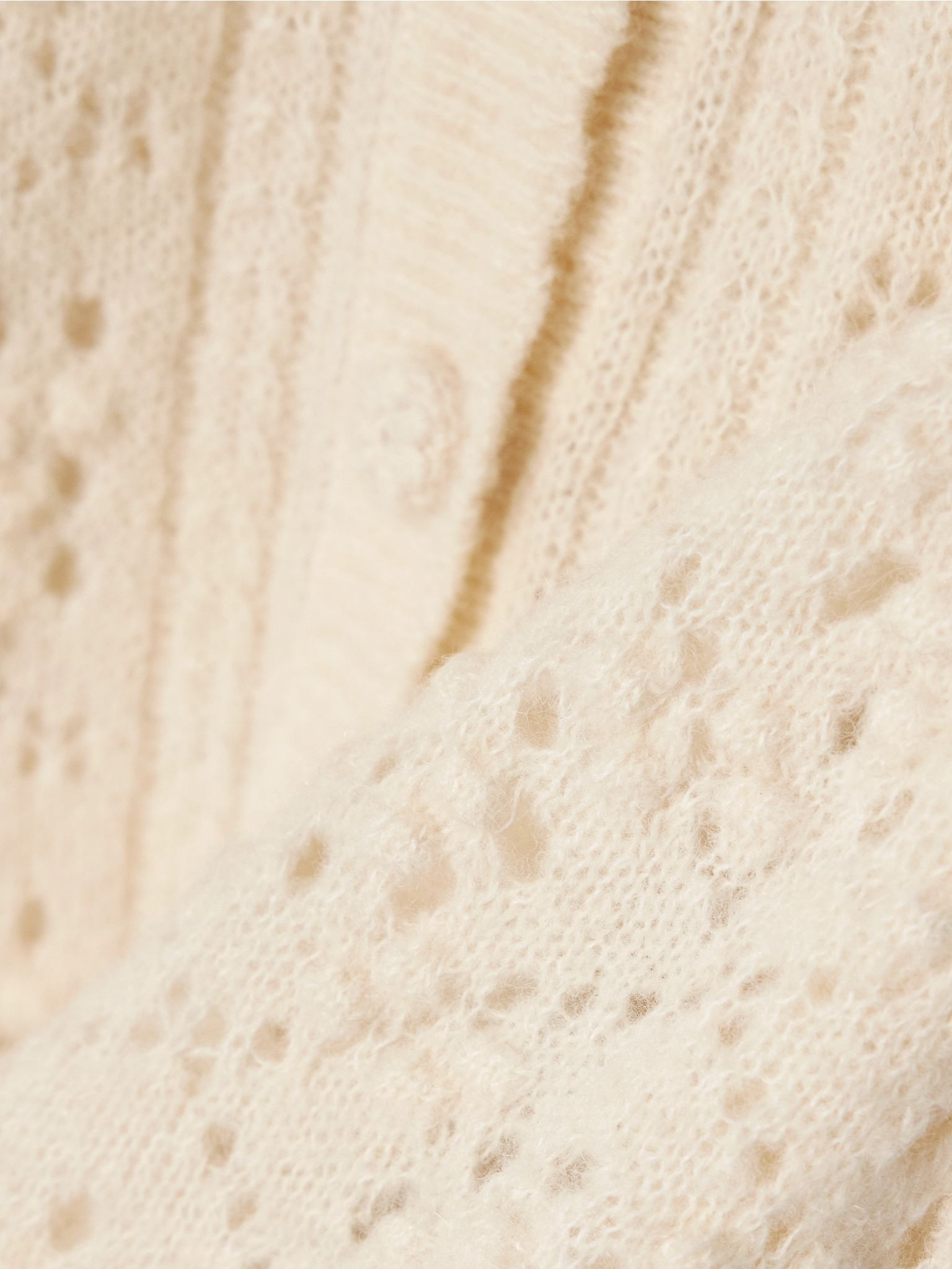 Mirabelle pointelle-knit alpaca-blend cardigan Ivory - 4