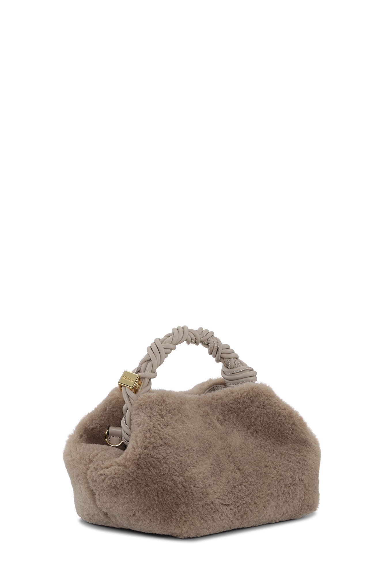 LIGHT GREY FLUFFY SMALL GANNI BOU BAG - 2