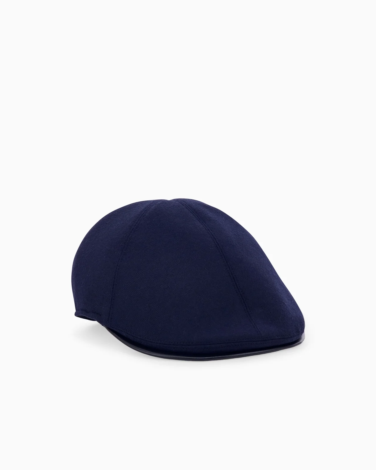 FLAT CAP IN WOOL AND CASHMERE WITH LEATHER DETAILS - 1