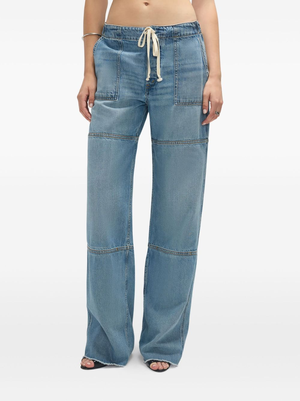 Beach panelled drawstring jeans - 2