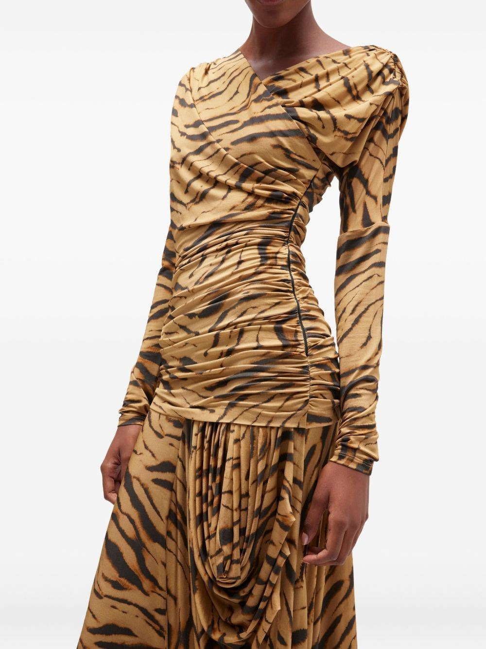 Printed ruched long dress - 3