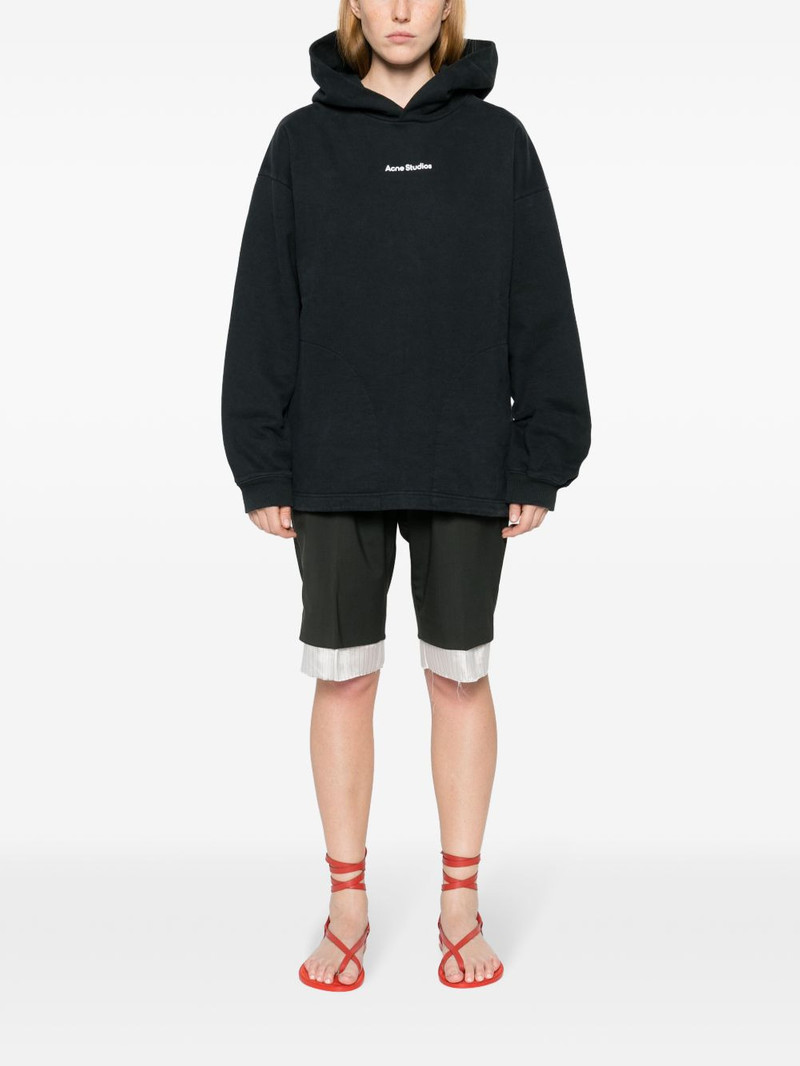Acne Studios logo-print cotton hoodie outlook