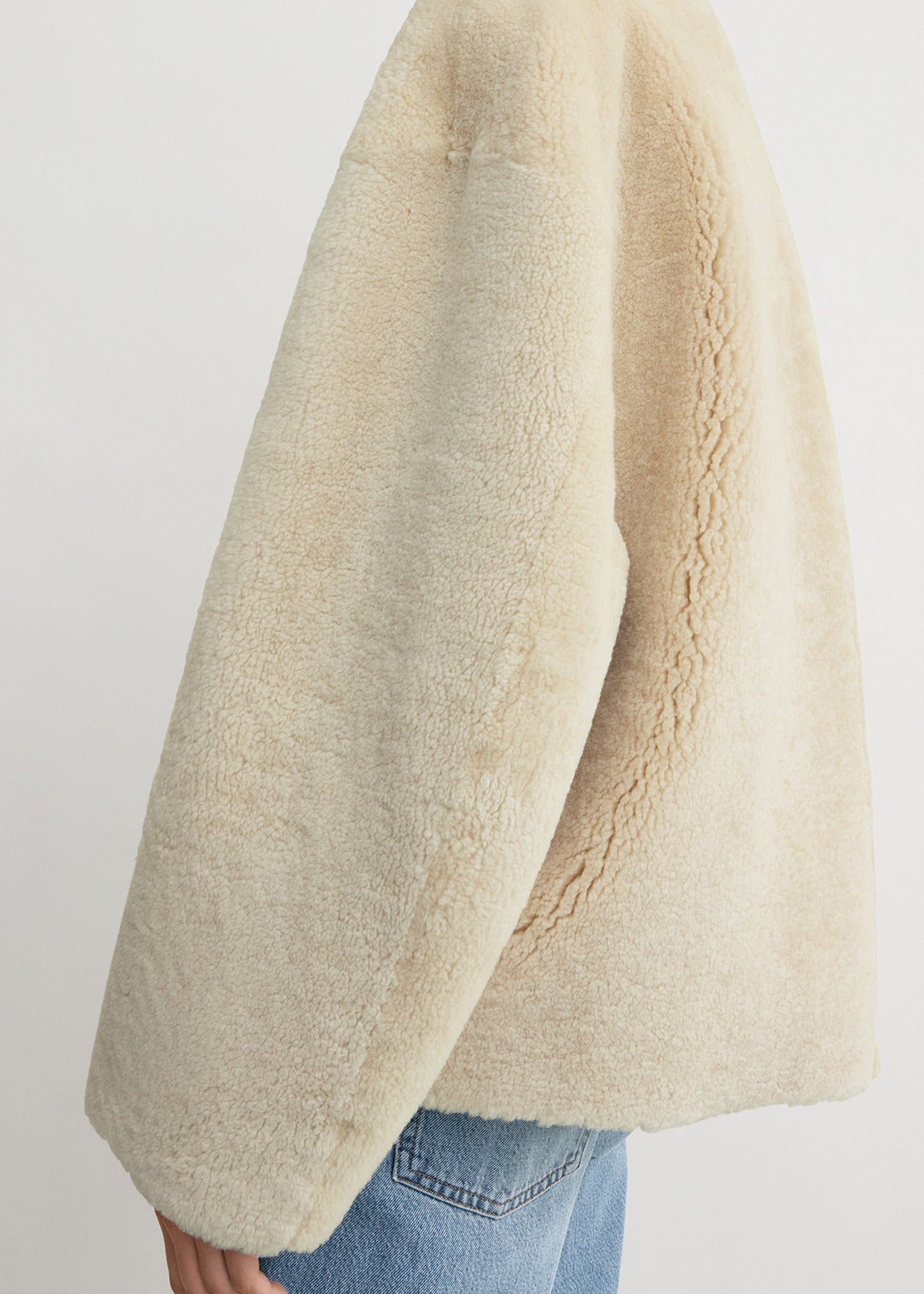 Teddy shearling clasp jacket off-white - 5