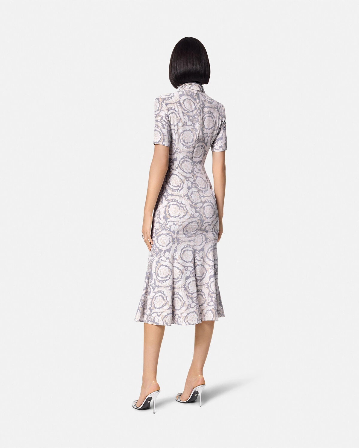 Barocco Lavallière Silk Crêpe Midi Dress - 5