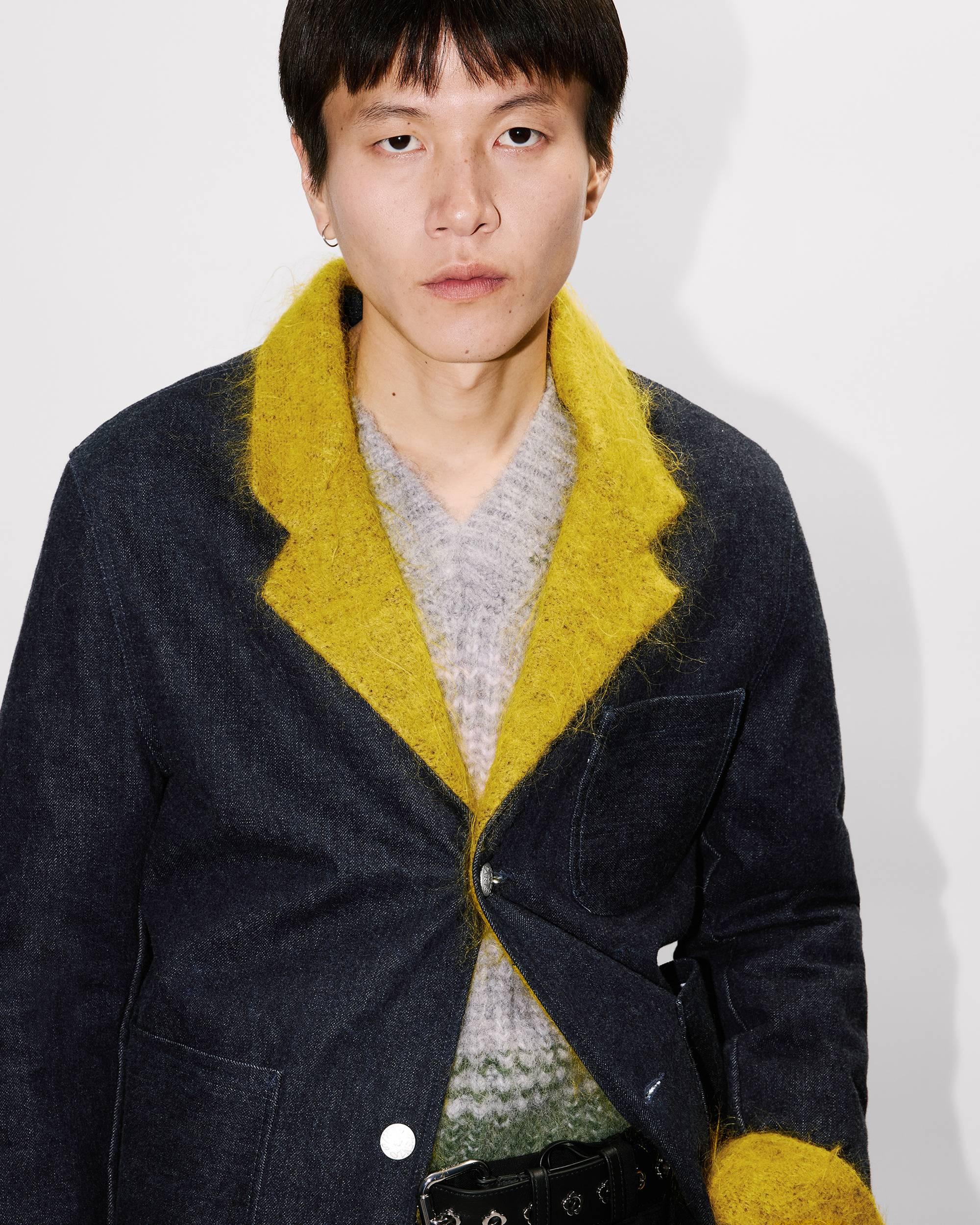 Fur tailored jacket in Japanese denim - 6
