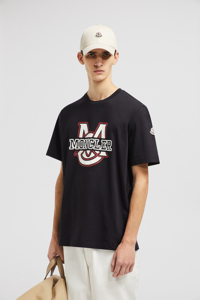 Moncler Varsity Logo Motif Cotton T-shirt outlook