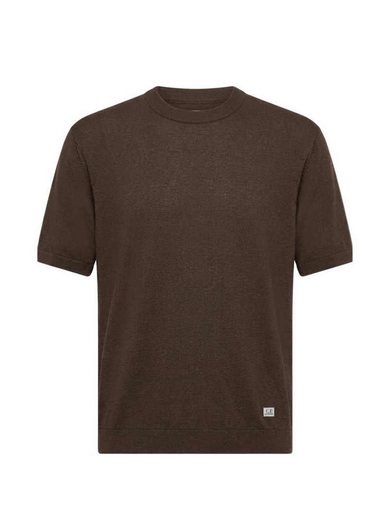 ribbed-trim logo-patch T-shirt 1