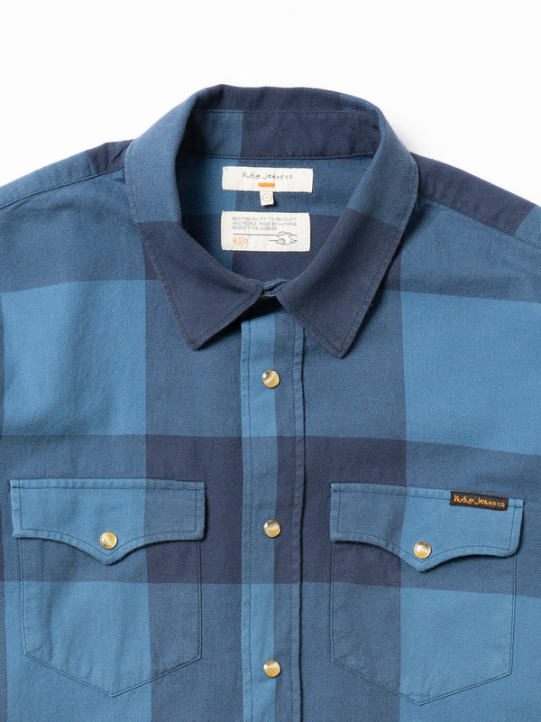 George Flannel Shirt Blue - 4