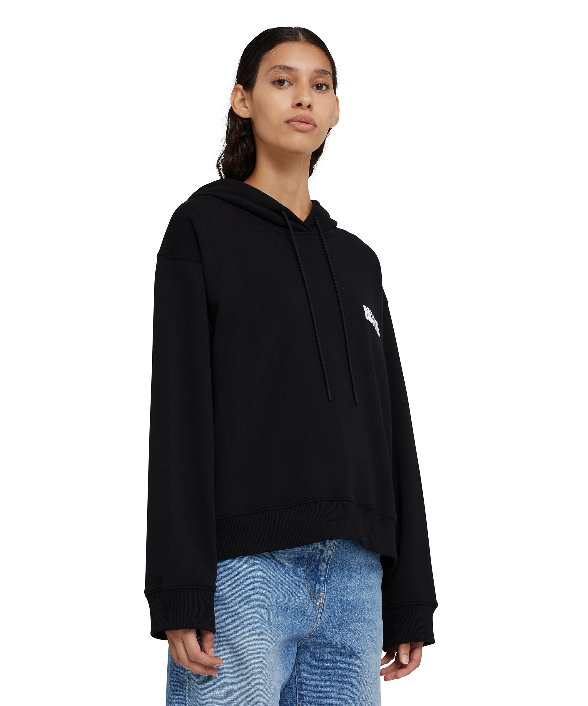 Cotton hooded sweatshirt with logo and quote - 5