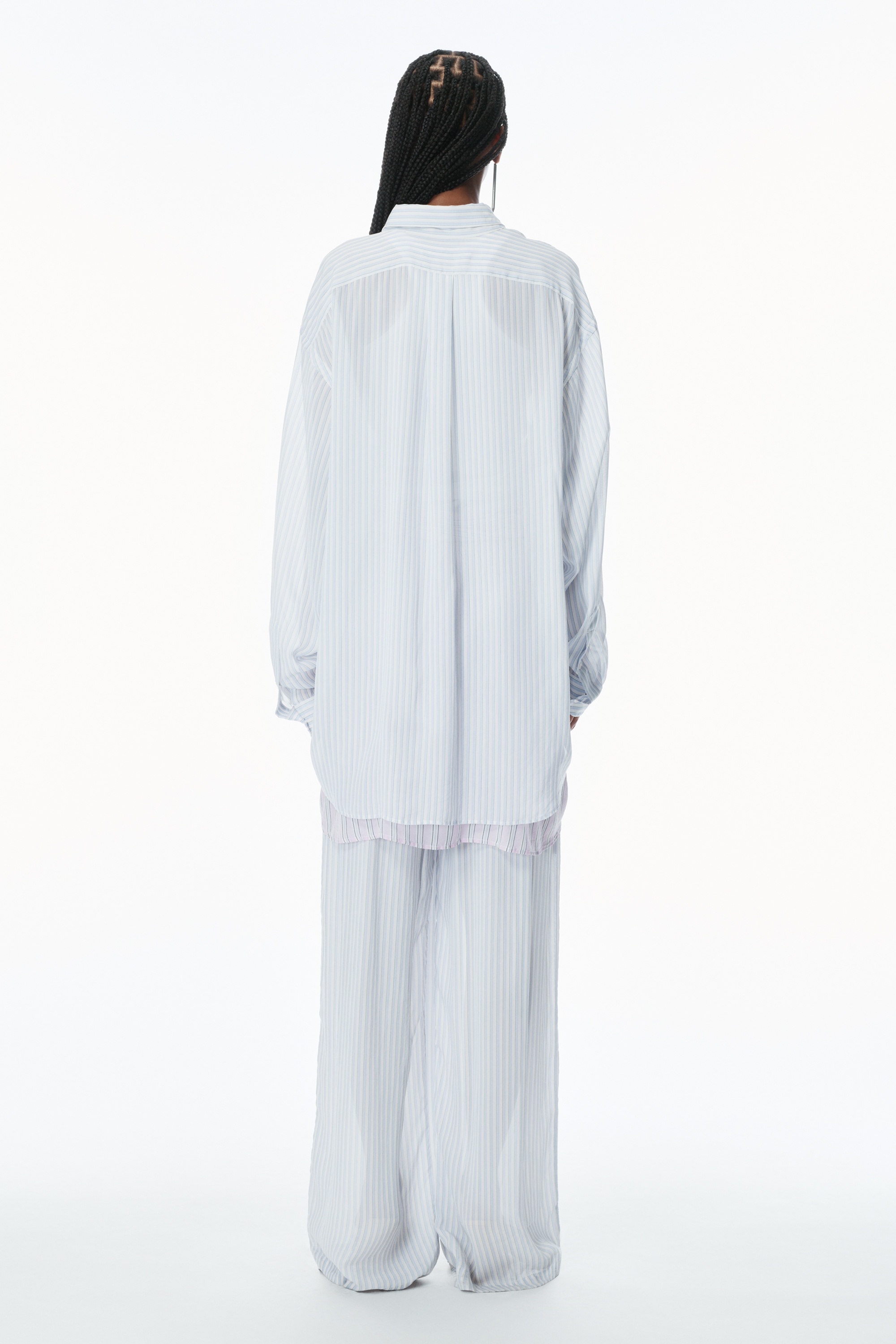 Oversize Silk Chiffon Shirt - 4
