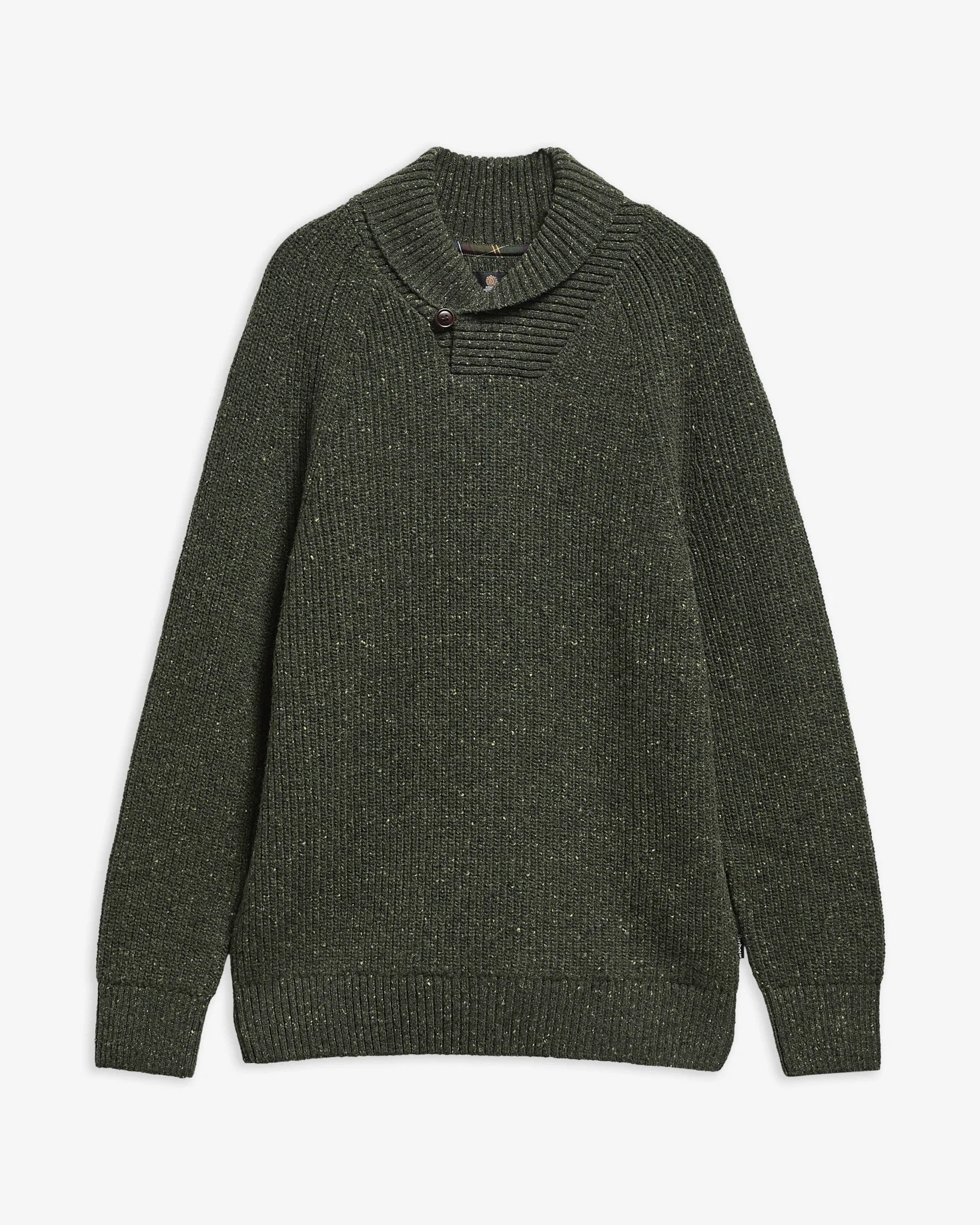 Essentials Fleck Wool Shawl Neck Jumper - 1